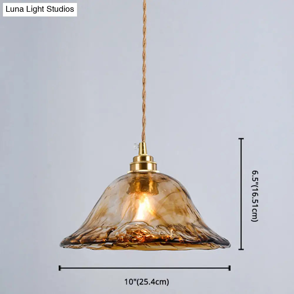 Retro Industrial Amber Alabaster Glass Pendant Lamp - Elegant Lighting for Living Room