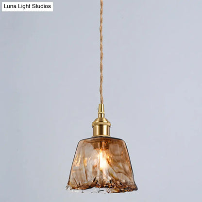 Retro Industrial Amber Alabaster Glass Pendant Lamp - Elegant Lighting for Living Room