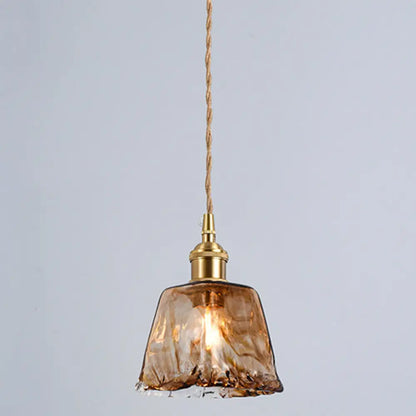 Retro Industrial Amber Alabaster Glass Pendant Lamp - Elegant Lighting for Living Room