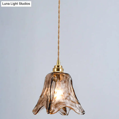 Retro Industrial Amber Alabaster Glass Pendant Lamp - Elegant Lighting for Living Room