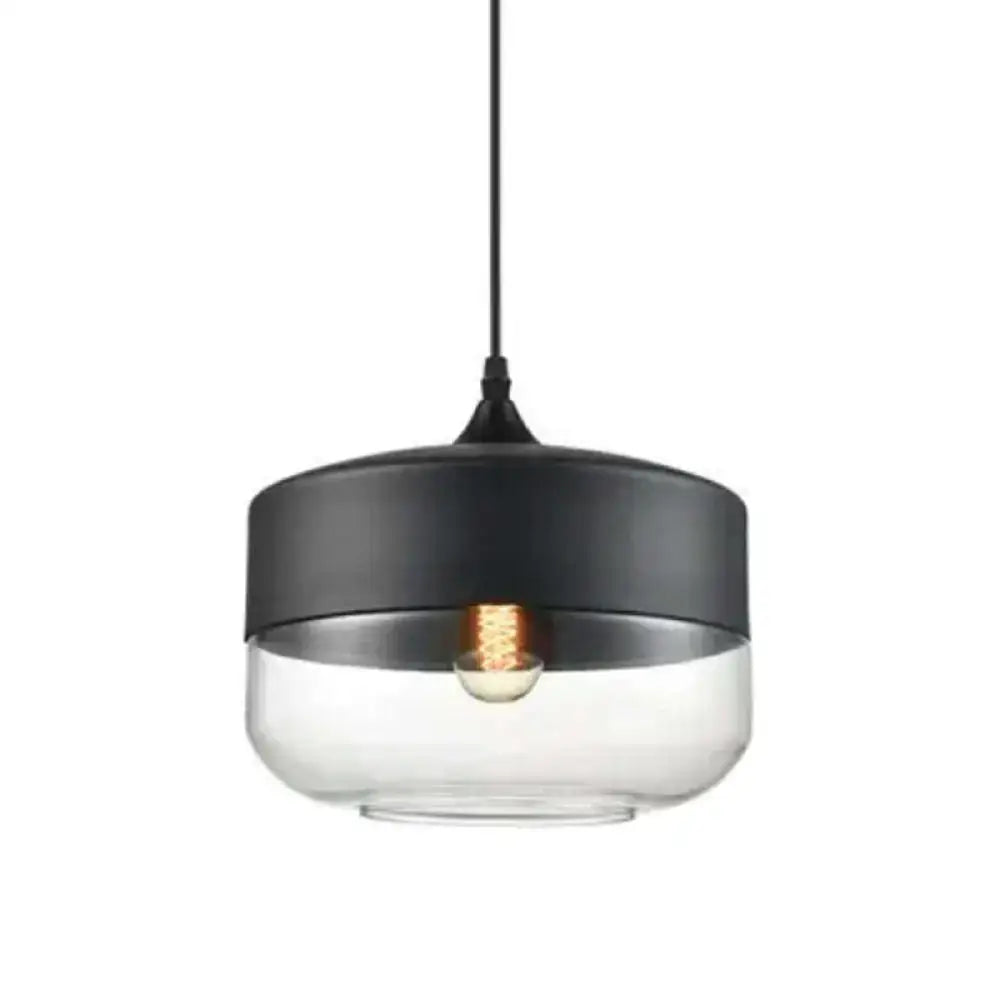Black and clear glass DecorBites™ light pendant lighting with retro industrial style for restaurant ceiling use