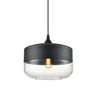 Black and clear glass DecorBites™ light pendant lighting with retro industrial style for restaurant ceiling use