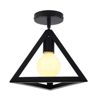 DecorBites™ DecorBites™ Retro Industrial Ceiling Light Fixture with Wrought Iron Frame - Black