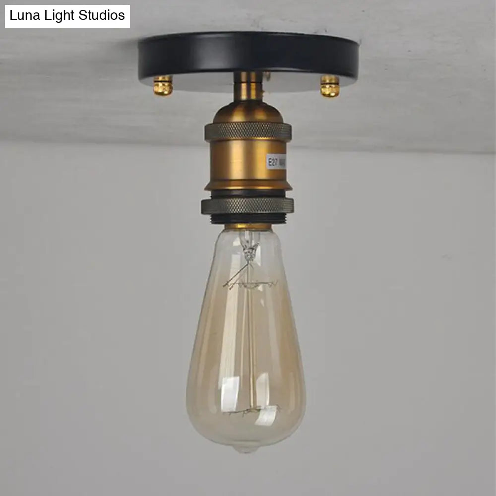 DecorBites™ DecorBites™ Retro Industrial Glass Ceiling Light with Aluminum Base - Perfect for Hallways, Dining Rooms, and Bedrooms