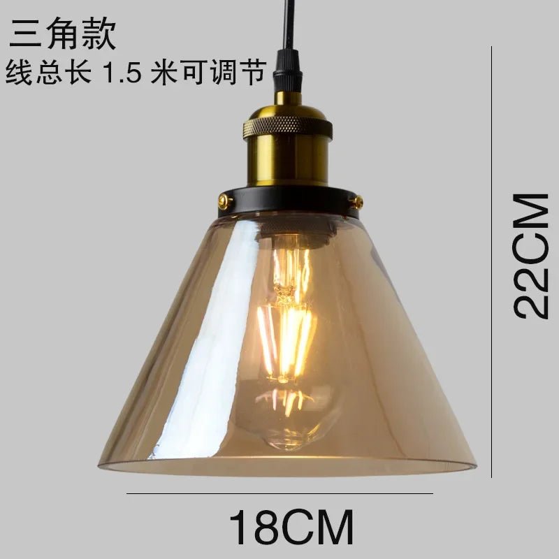 Retro Industrial Gray Glass Pendant Light - Decorbites