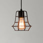 Retro Industrial Metal Cage Pendant Light Fixture - 1-Light Ceiling Hanging Fixture for Restaurants