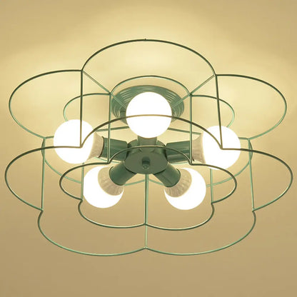DecorBites™ DecorBites™ Retro Industrial Metal Ceiling Mounted Flower Semi Flush Light Fixture for Bedroom