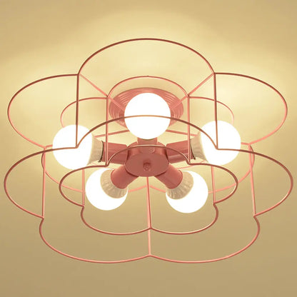 DecorBites™ DecorBites™ Retro Industrial Metal Ceiling Mounted Flower Semi Flush Light Fixture for Bedroom