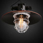 Retro Industrial Metal Hanging Light Kit - 1 Light Caged Pendant with Chain, Perfect for Restaurants