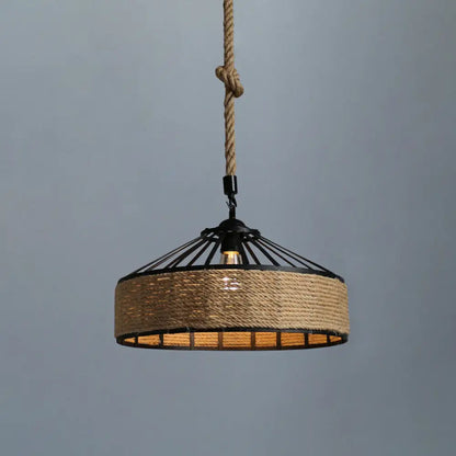 Retro Industrial Metal Pendant Hanging Light with Flared Cage Design - Ideal for Restaurants