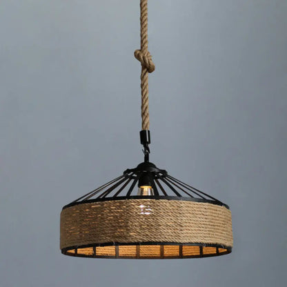 Retro Industrial Metal Pendant Hanging Light with Flared Cage Design - Ideal for Restaurants