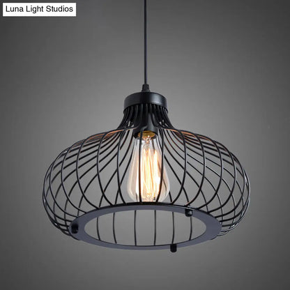 Retro Industrial Oval Pendant Lighting - Metal Ceiling Lights for Restaurants