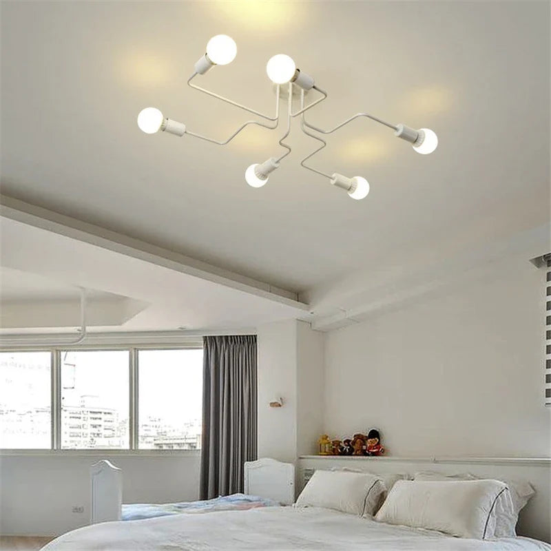 Retro Industrial Wrought Iron Ceiling Light