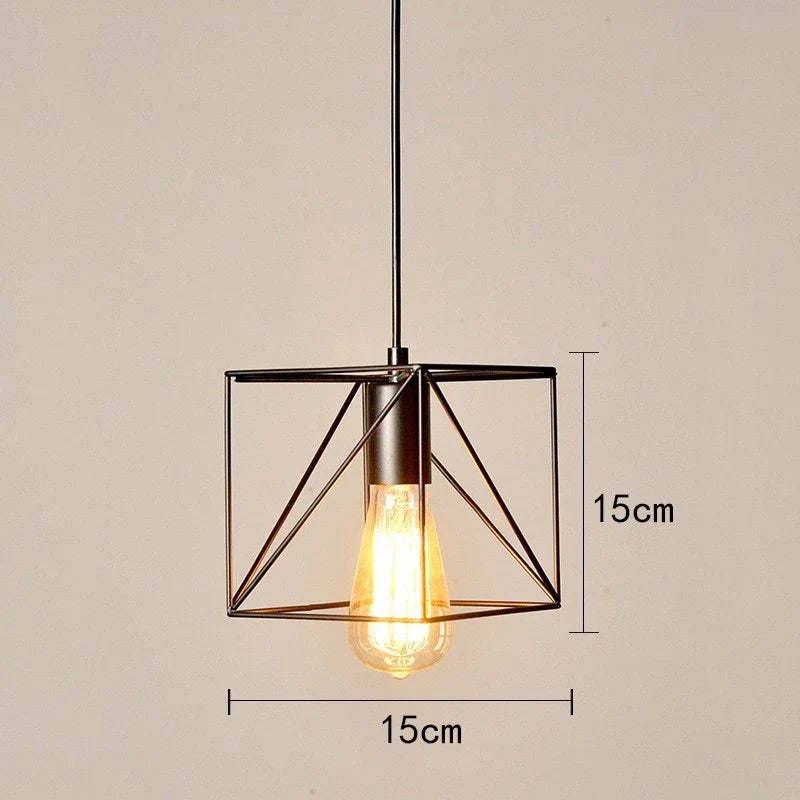 Retro Iron Art Pendant Light - Vintage Industrial Style