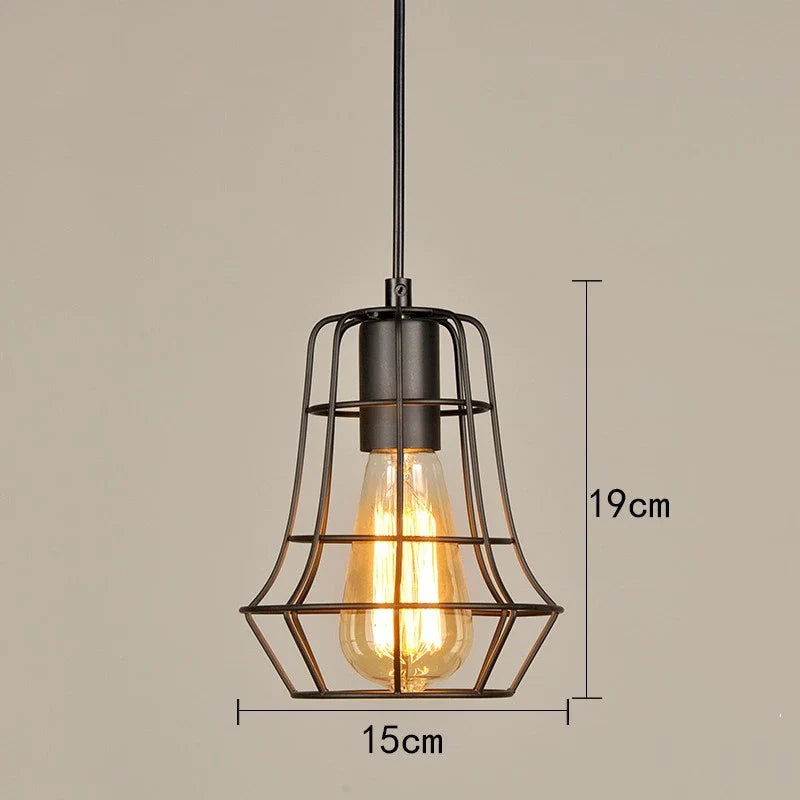 Retro Iron Art Pendant Light - Vintage Industrial Style - G