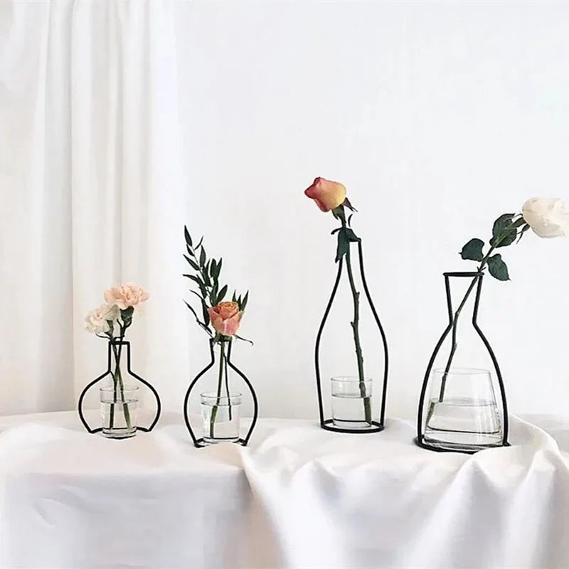 Retro Iron Flower Vase for Home and Garden