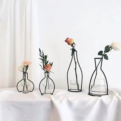 Retro Iron Flower Vase for Home and Garden - Vase