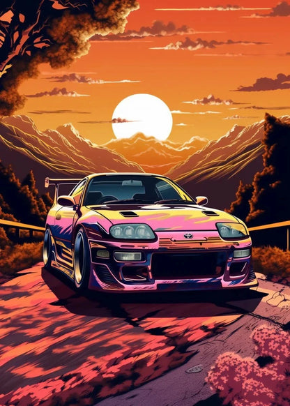 Retro Japanese GTR Luxury Car Canvas Wall Art - 6 / 40x60cm - Posters