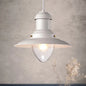 Retro Loft Saucer Ceiling Pendant Light in Black/White for Coffee Shop