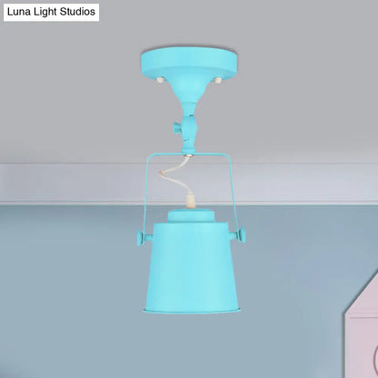 DecorBites™ DecorBites™ Retro Loft Tapered Pendant Light in Rotatable Grey/Red/Pink for Bedroom Ceiling