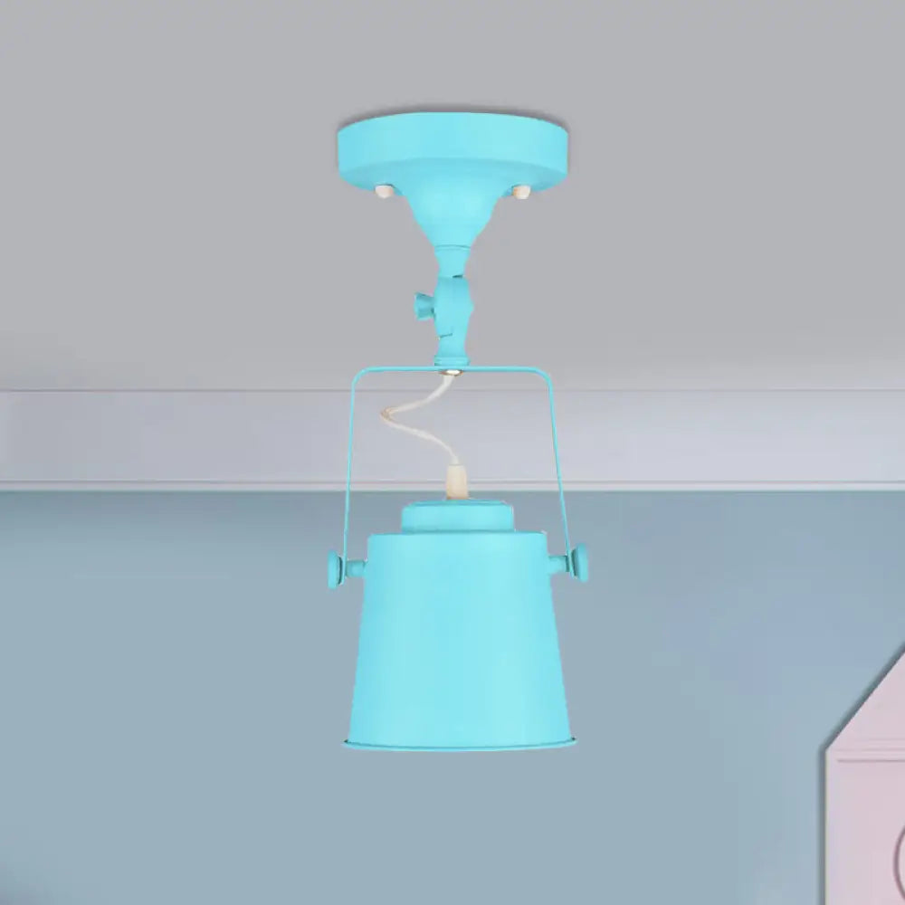 DecorBites™ DecorBites™ Retro Loft Tapered Pendant Light in Rotatable Grey/Red/Pink for Bedroom Ceiling