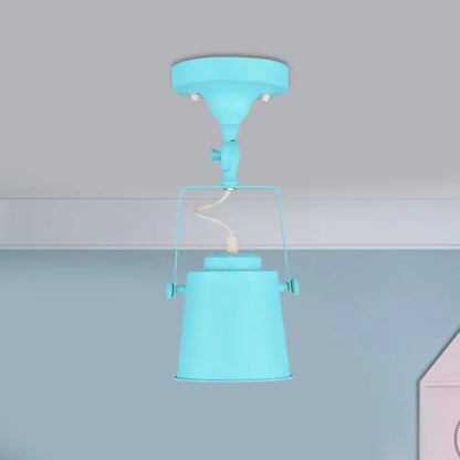 DecorBites™ DecorBites™ Retro Loft Tapered Pendant Light in Rotatable Grey/Red/Pink for Bedroom Ceiling