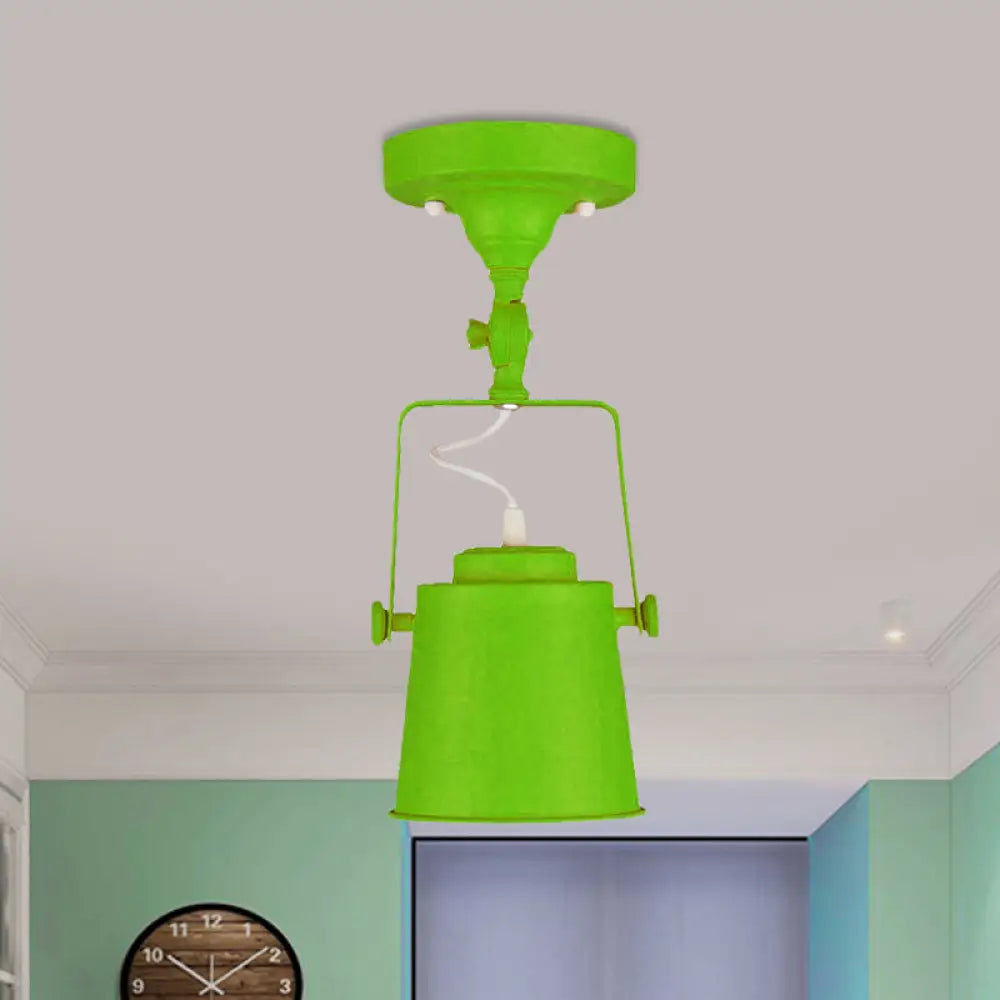 DecorBites™ DecorBites™ Retro Loft Tapered Pendant Light in Rotatable Grey/Red/Pink for Bedroom Ceiling