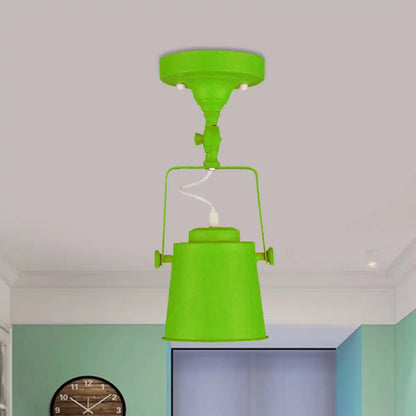 DecorBites™ DecorBites™ Retro Loft Tapered Pendant Light in Rotatable Grey/Red/Pink for Bedroom Ceiling