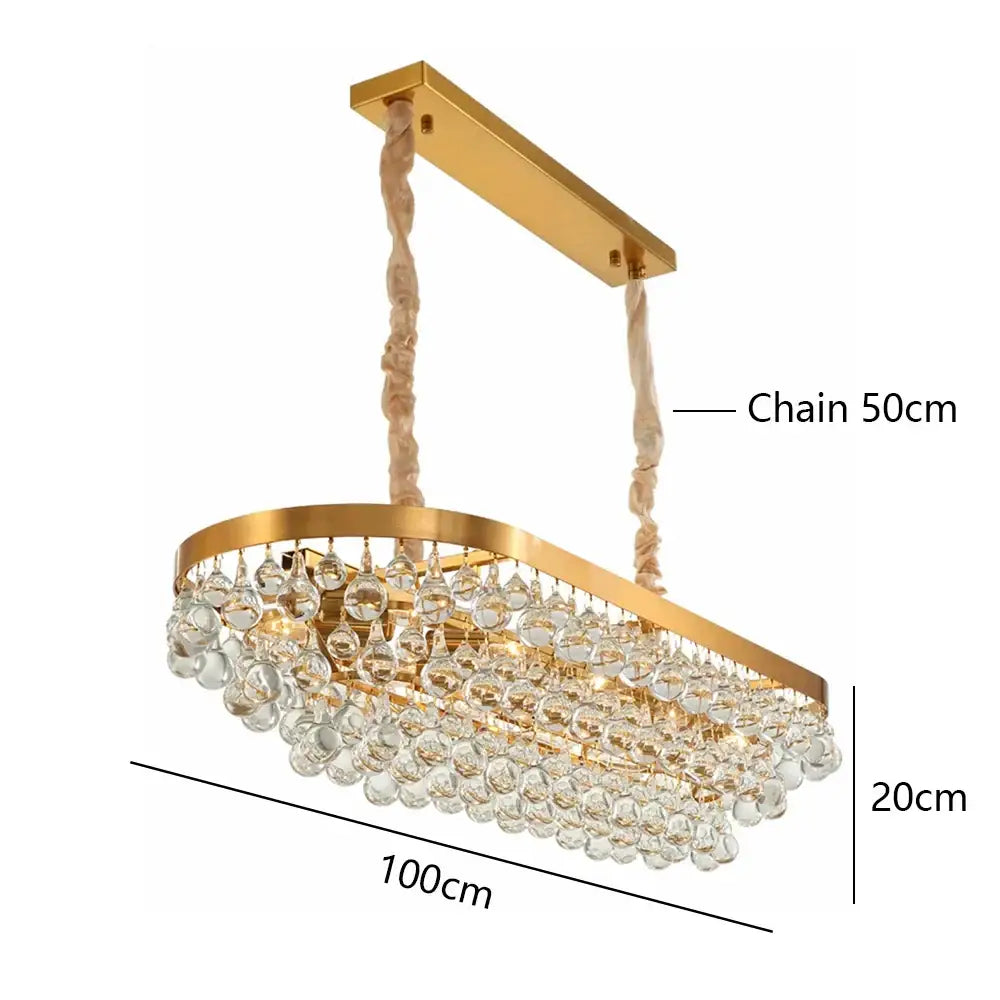 Gold-toned oval pendant lights with cascading clear crystal bead ceiling droplets and twisted fabric chains decorbites crystal bead
