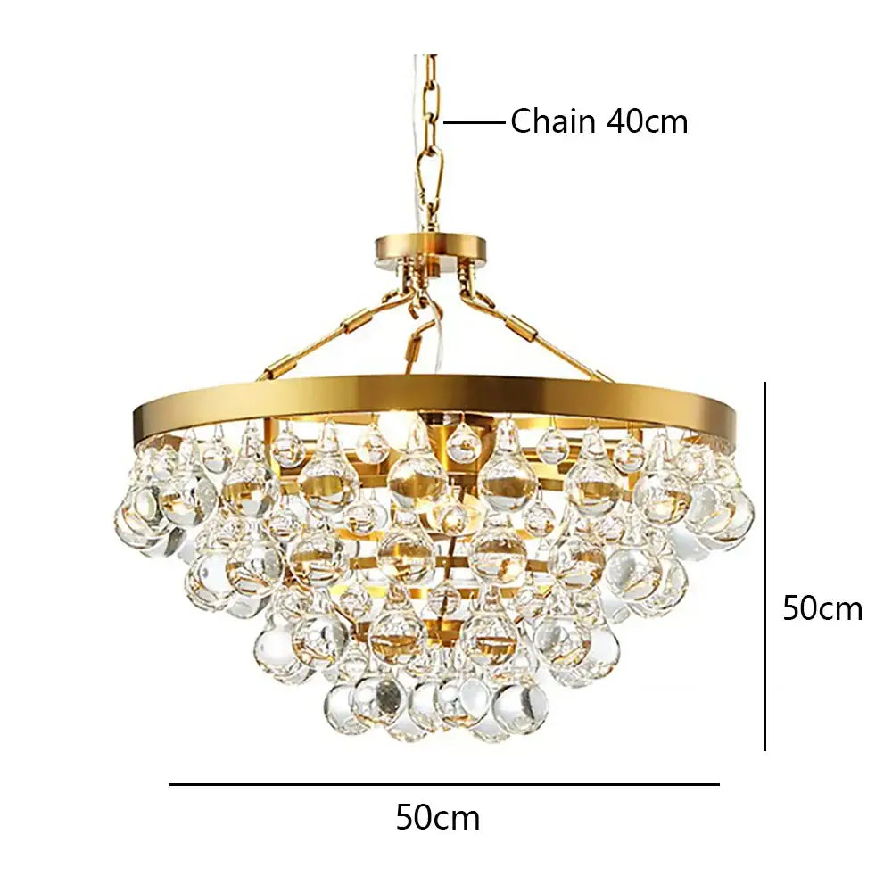 Retro luxury gold crystal bead pendant lights with cascading clear crystal bead ceiling decorbites for dining room