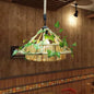 Retro Metal 1-Head Yellow LED Pendant Ceiling Light with Plant Decor - House Restaurant