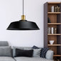 Retro Metallic Pendant Light - Barn Living Room Ceiling Lamp, Black Finish, 1 Light, 10"/14"/18" Width