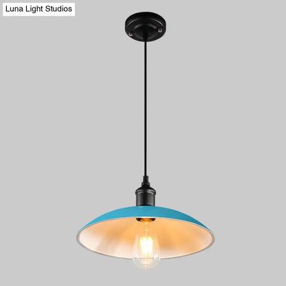 Retro Metallic Pot Cover Pendant Light for Restaurants - 1 Head Ceiling Suspension