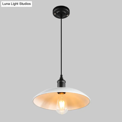 Retro Metallic Pot Cover Pendant Light for Restaurants - 1 Head Ceiling Suspension