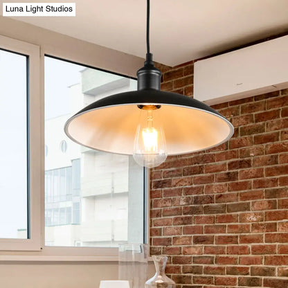 Retro Metallic Pot Cover Pendant Light for Restaurants - 1 Head Ceiling Suspension