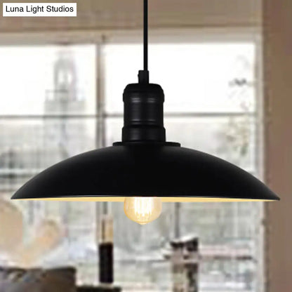 Retro Metallic Pot Cover Pendant Light for Restaurants - 1 Head Ceiling Suspension