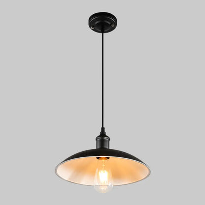 Retro Metallic Pot Cover Pendant Light for Restaurants - 1 Head Ceiling Suspension