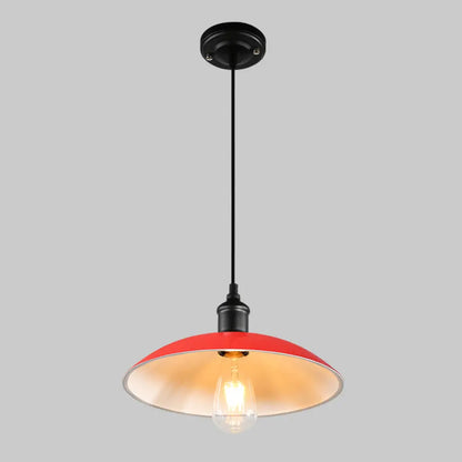 Retro Metallic Pot Cover Pendant Light for Restaurants - 1 Head Ceiling Suspension