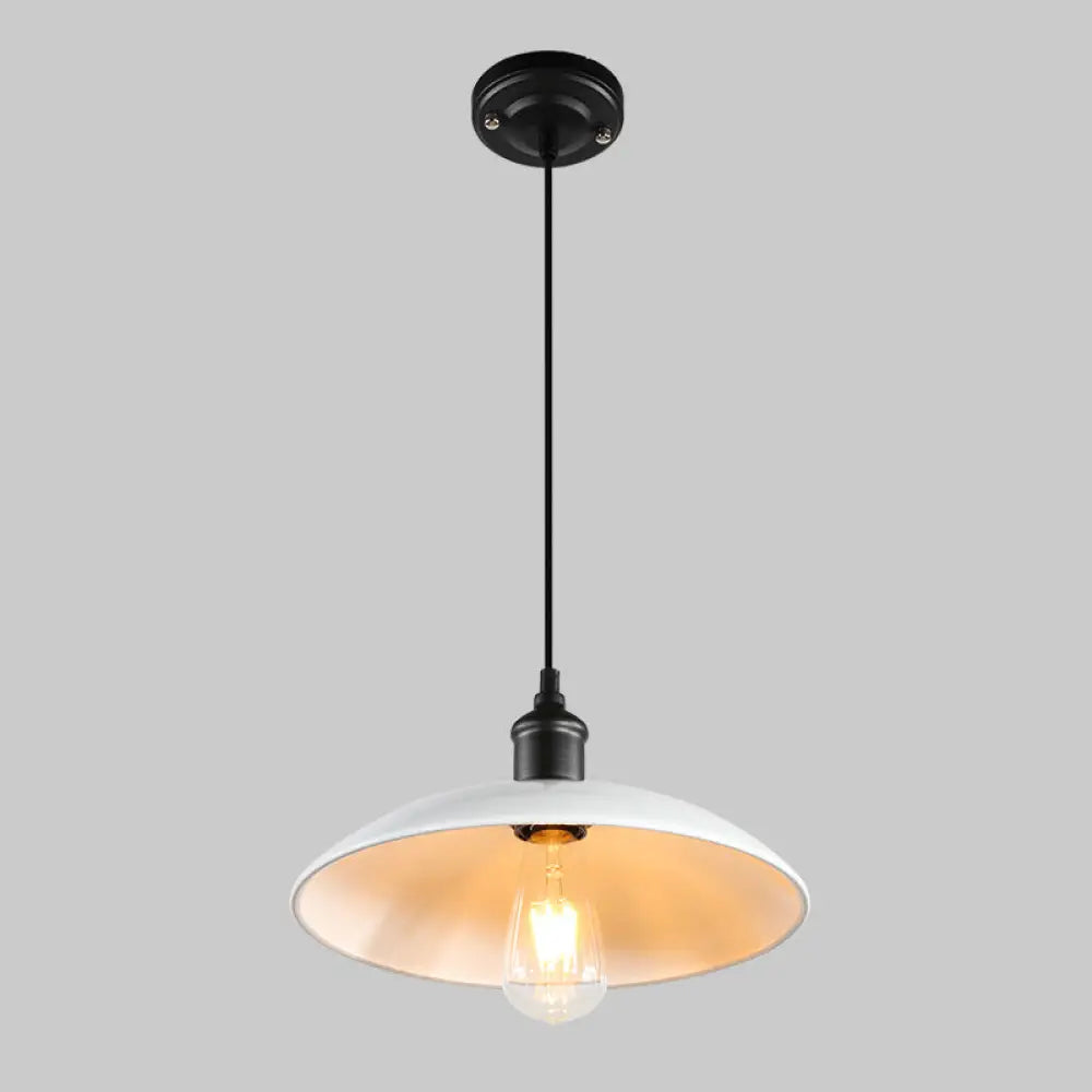 Retro Metallic Pot Cover Pendant Light for Restaurants - 1 Head Ceiling Suspension