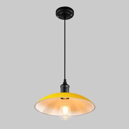 Retro Metallic Pot Cover Pendant Light for Restaurants - 1 Head Ceiling Suspension