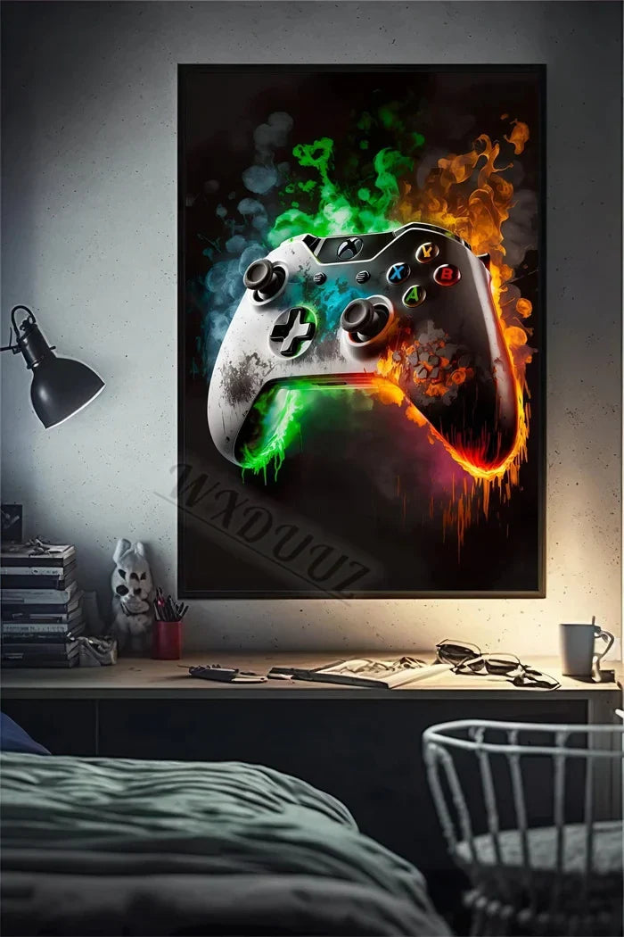 Retro Monkey Gaming Room Wall Art Poster - 02 / 50x70
