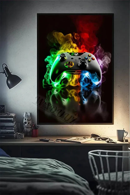 Retro Monkey Gaming Room Wall Art Poster - 04 / 50x70