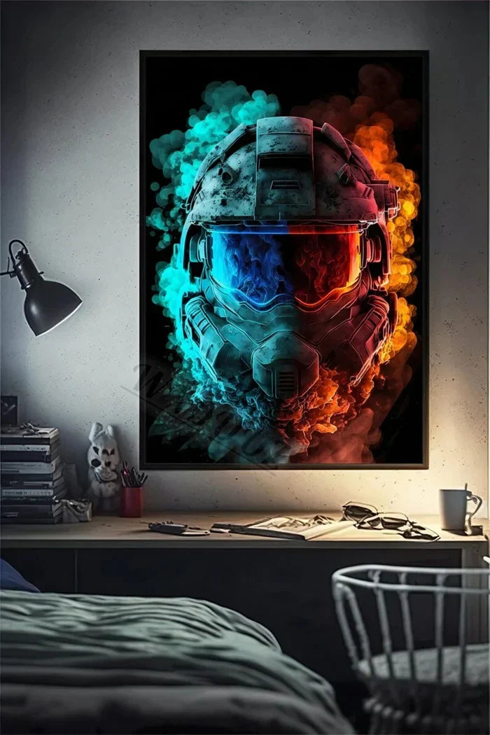 Retro Monkey Gaming Room Wall Art Poster - 05 / 50x70