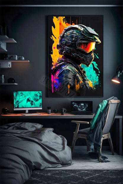 Retro Monkey Gaming Room Wall Art Poster - 06 / 50x70