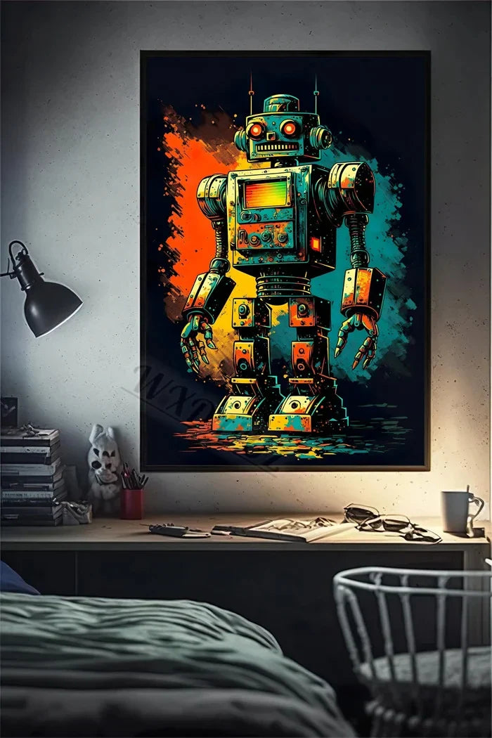 Retro Monkey Gaming Room Wall Art Poster - 09 / 50x70