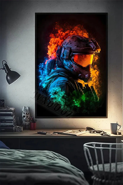 Retro Monkey Gaming Room Wall Art Poster - 11 / 20x30