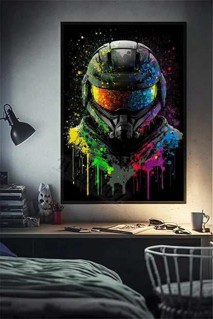 Retro Monkey Gaming Room Wall Art Poster - 14 / 50x70