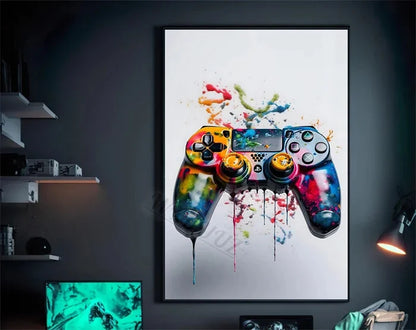 Retro Monkey Gaming Room Wall Art Poster - 18 / 50x70