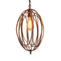 Retro Oval Pendant Light with Metallic Cage Shade - Black/White - Living Room Ceiling Lamp