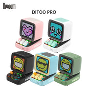 The divoom ditoo pro is a compact retro-style pixel led speaker with colorful keycaps and a customizable led display board